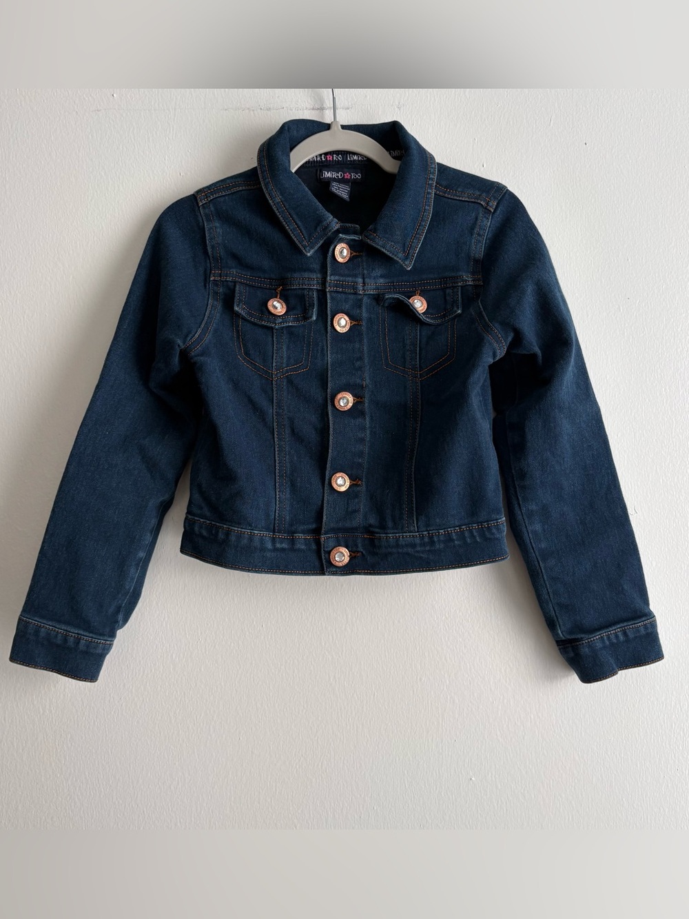 Limited Too Dark Blue Denim Jacket Girls size 6x